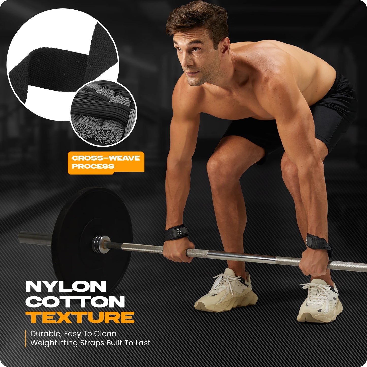 Weightlifting Wrist Straps – 2-Pack Adjustable Padded Neoprene Lifting Straps for Gym, for Men & Women